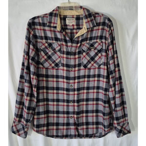 Burton Mens Brighton Blue Red Flannel Shirt Medium